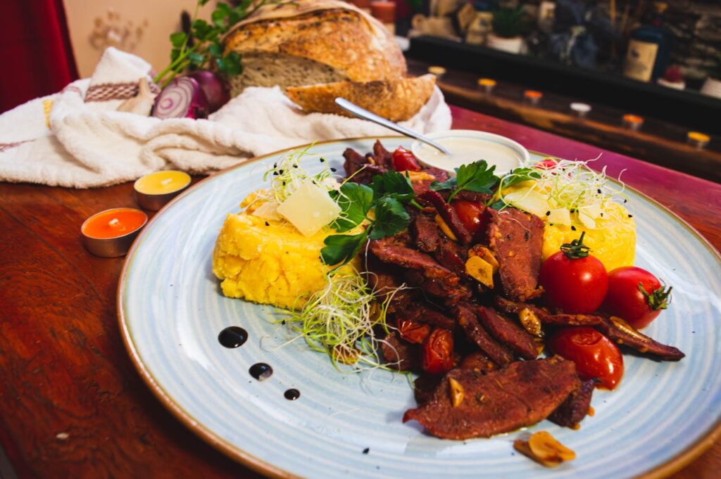 Lamb Pastrami With Polenta and Truffles